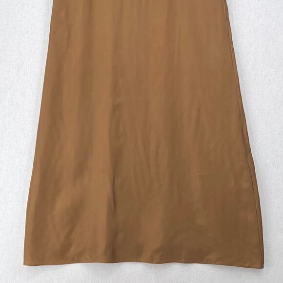JENNI KAYNE Rio Slip Dress Womens Small Bronze Camel Maxi Strappy A-Line Luxury - Picture 9 of 16